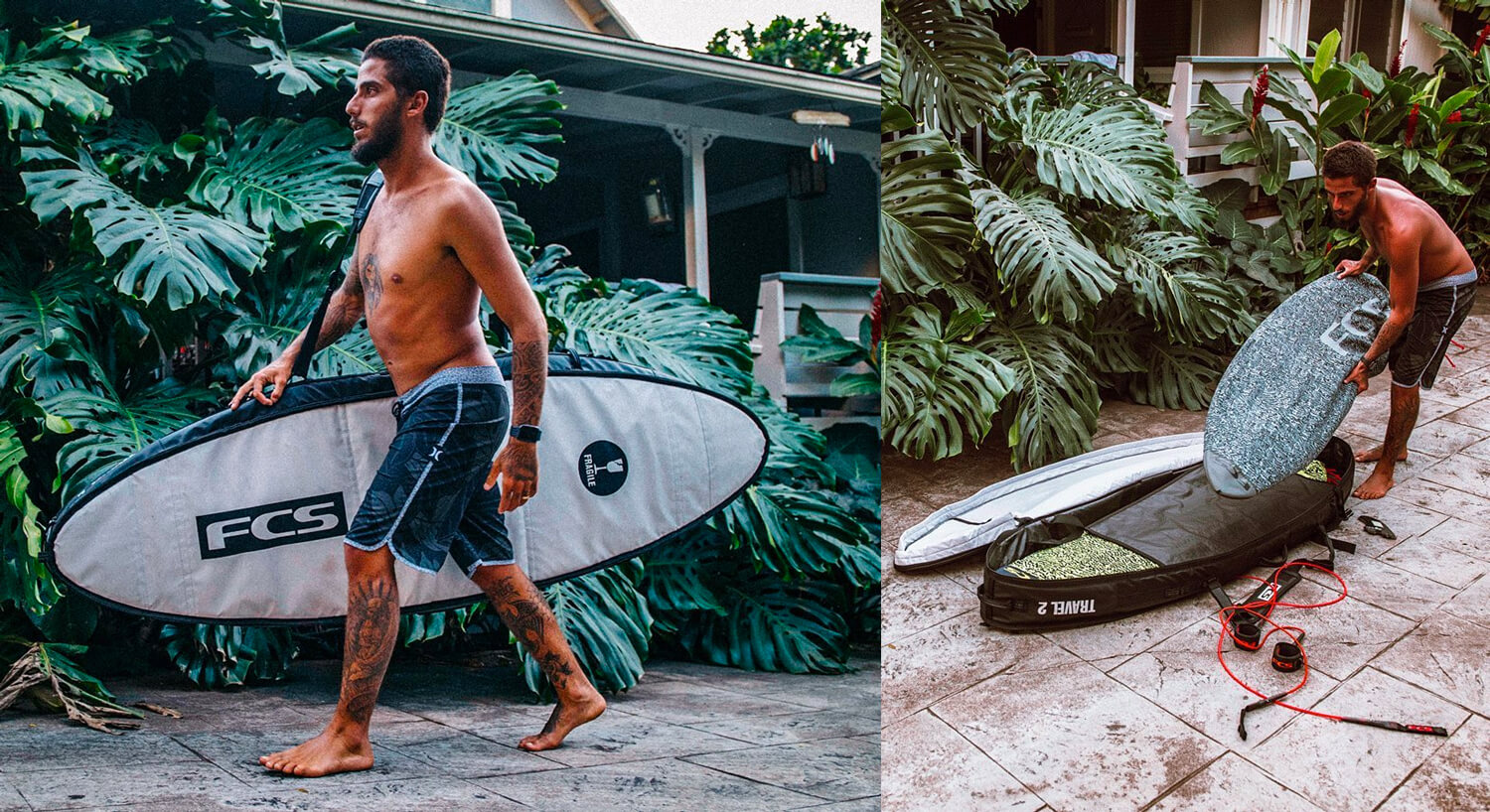 Flilipe Toledo with FCS travel boardbag