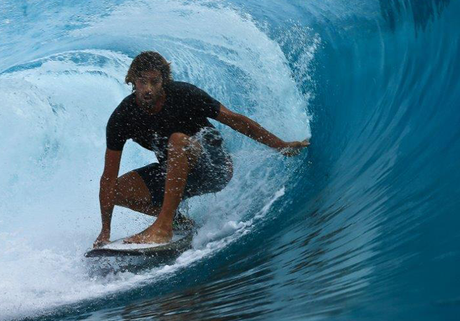 Dave Rastovich playing around on a Gary McNeill Concept shape