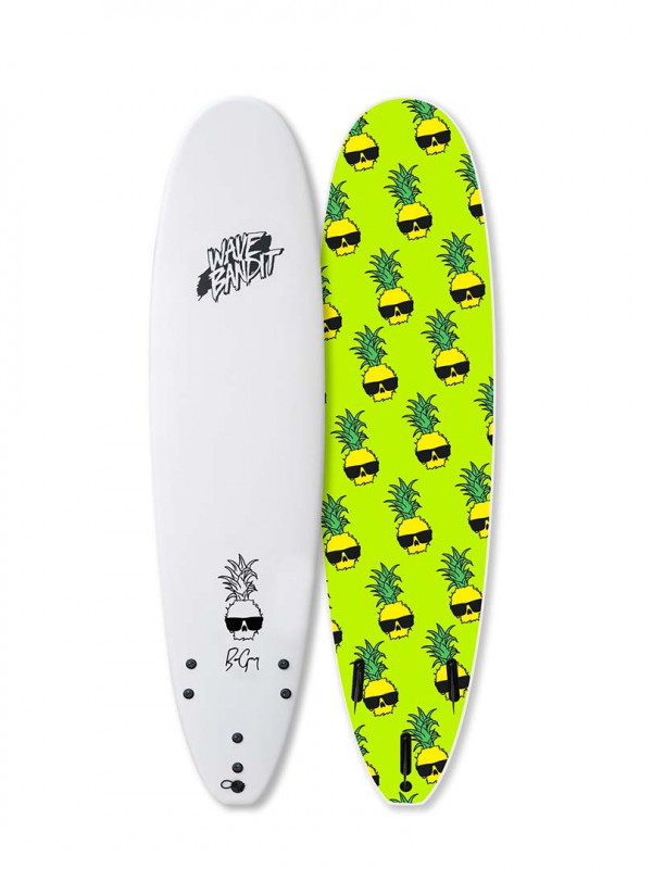 Buy the Wave Bandit Easy Rider 7ft 0in White Lime Surfboard Online