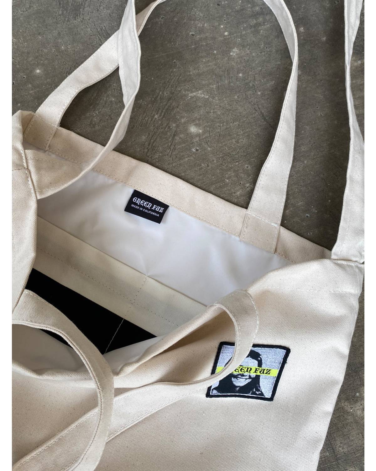 Green Fuz Beach City Bag - Natural liner