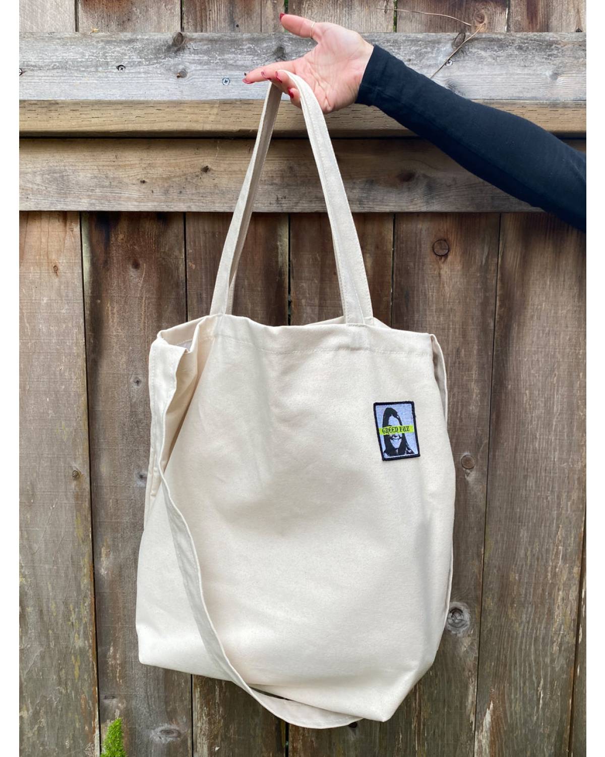 Green Fuz Beach City Bag - Natural