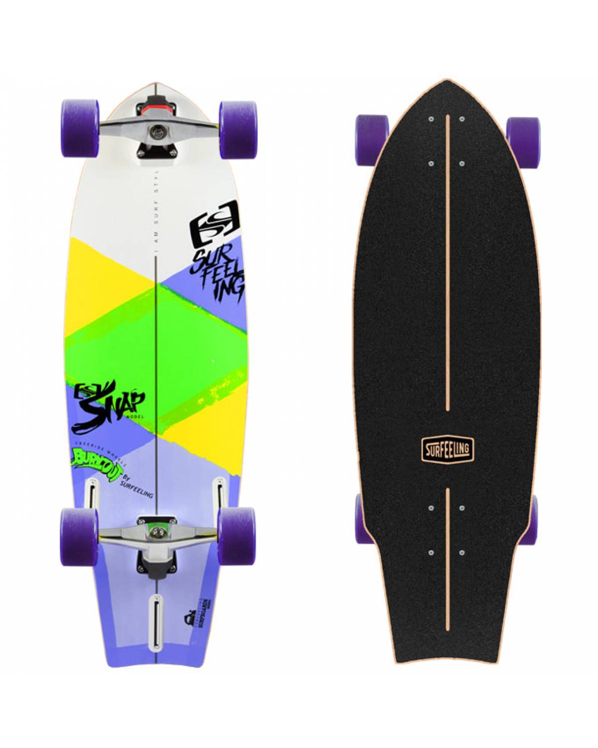 Buy the Surfeeling Snap Surfboard Series 31in Yellow Skateboard