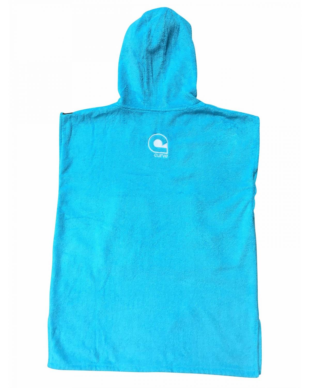 Curve Surf Poncho Towel - Cotton Aqua front back