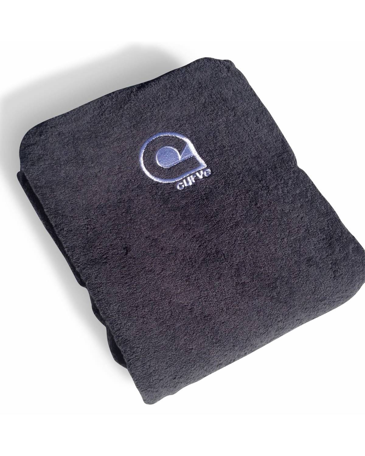 Curve Surf Poncho Towel - Cotton Charcoal folded
