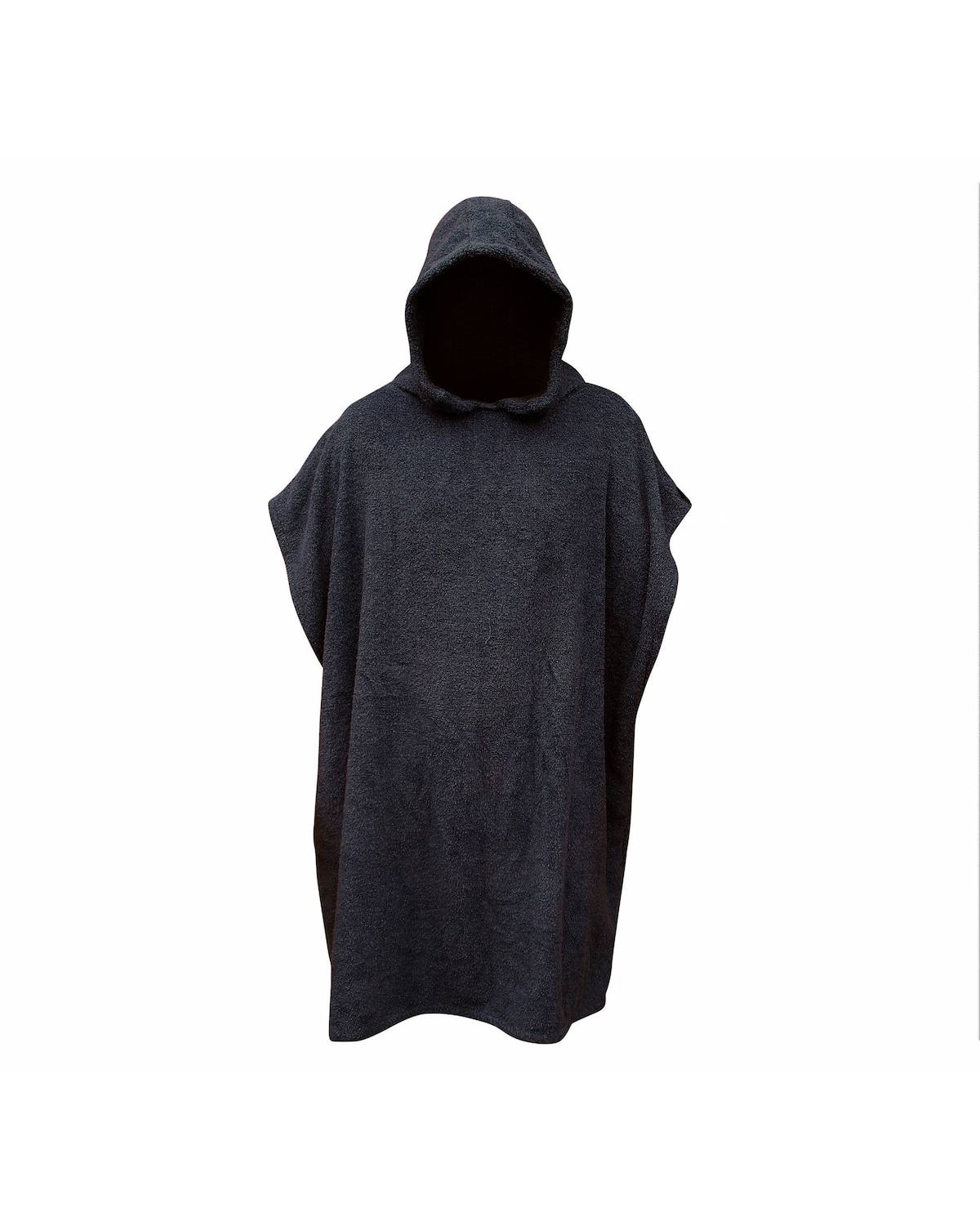 Curve Surf Poncho Towel - Cotton Black front