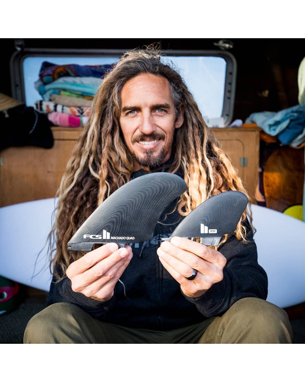 Buy the FCS Rob Machado PG Quad Fins L Green Online Now