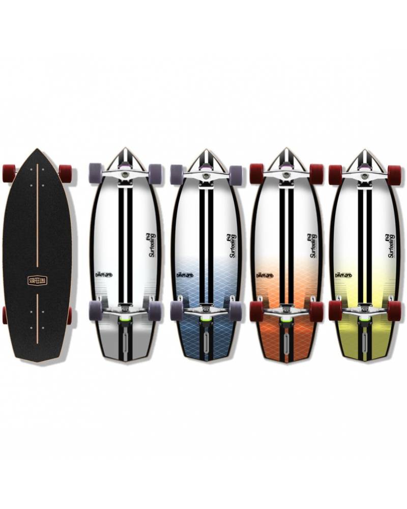 The Diamond Surfboard Series Skateboard - Orange