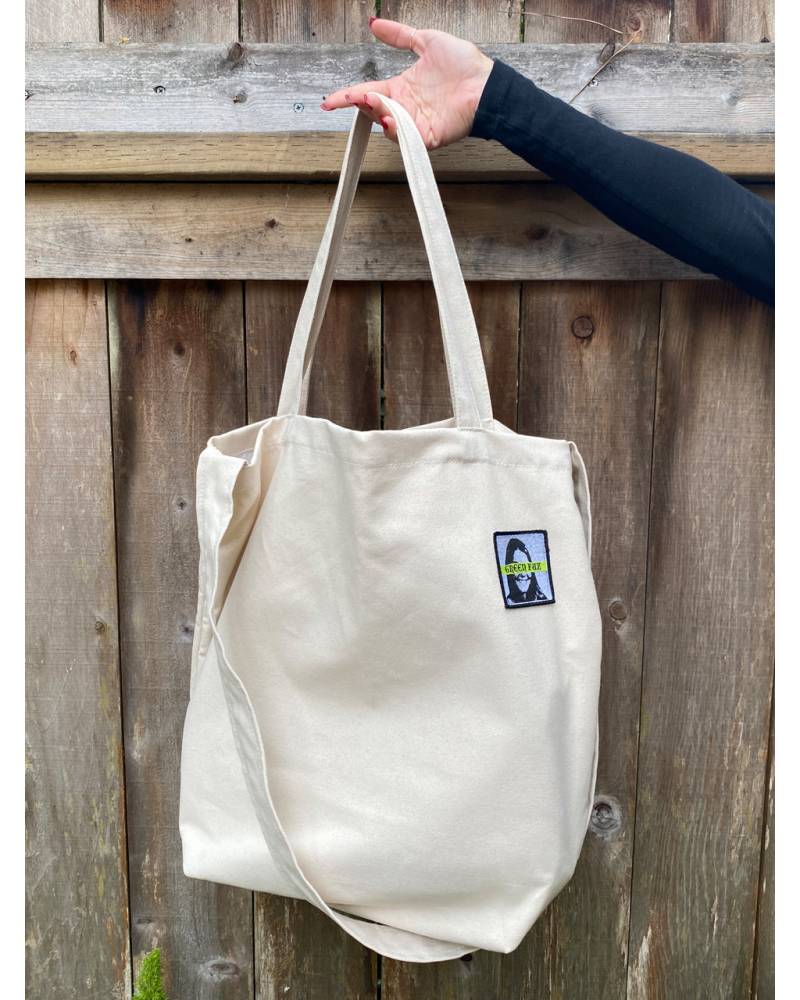 Green Fuz Beach City Bag - Natural