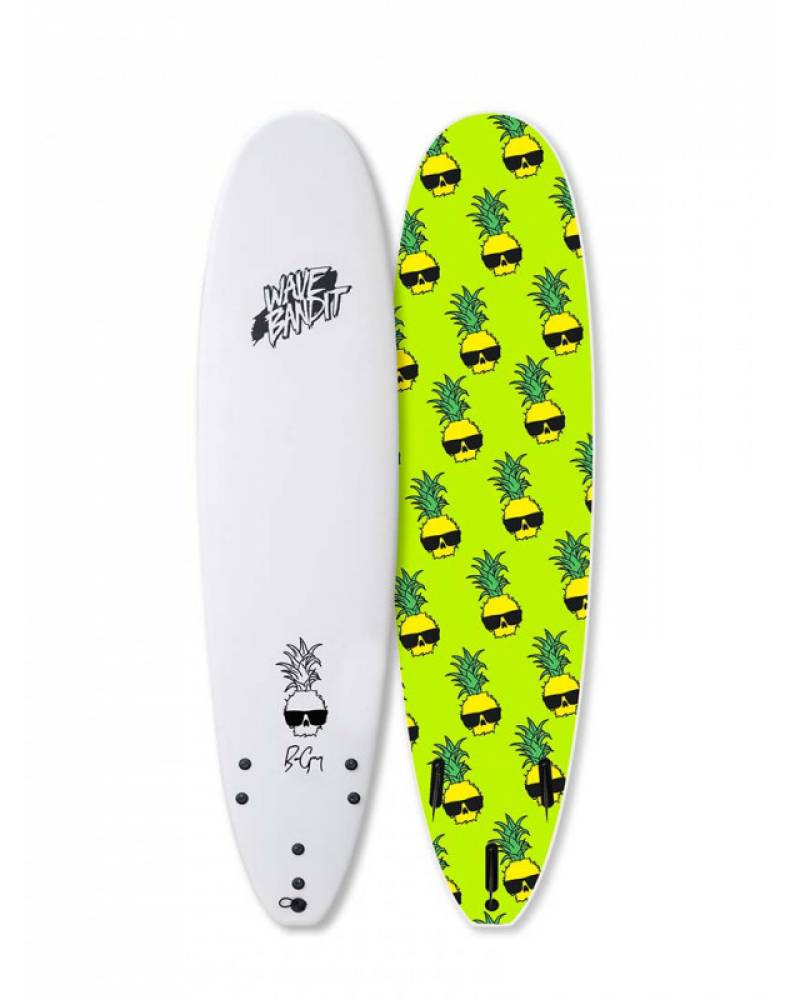 サーフィン・ボディボード WAVE BANDIT 7'0 Buy the Wave Bandit Easy Rider 7ft 0in White Lime Surfboard