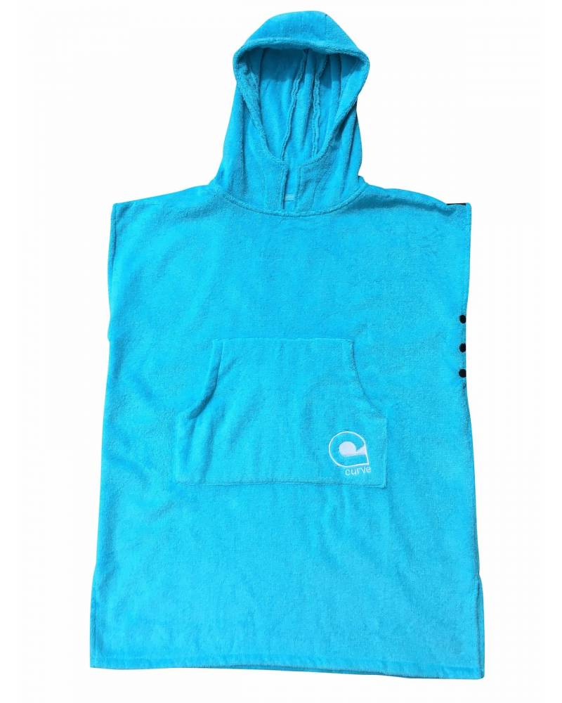 Curve Surf Poncho Towel - Cotton Aqua front