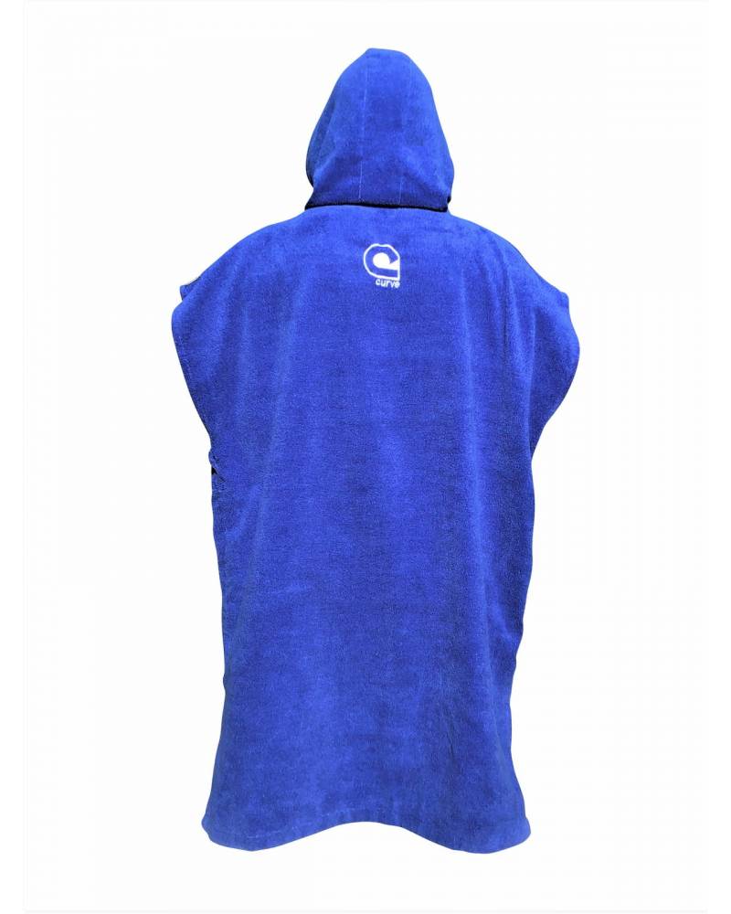 Curve Surf Poncho Towel - Cotton Blue back