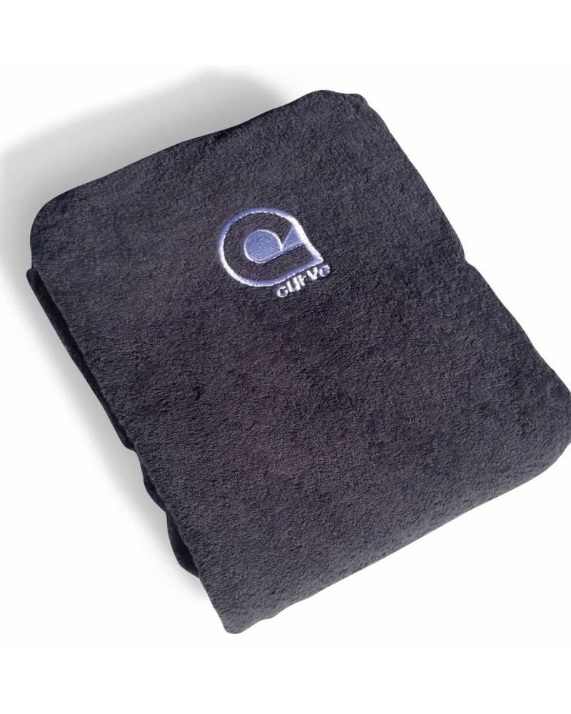 Curve Surf Poncho Towel - Cotton Charcoal folded