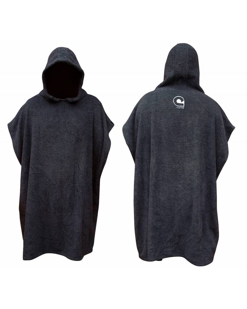 Curve Surf Poncho Towel - Cotton  Black