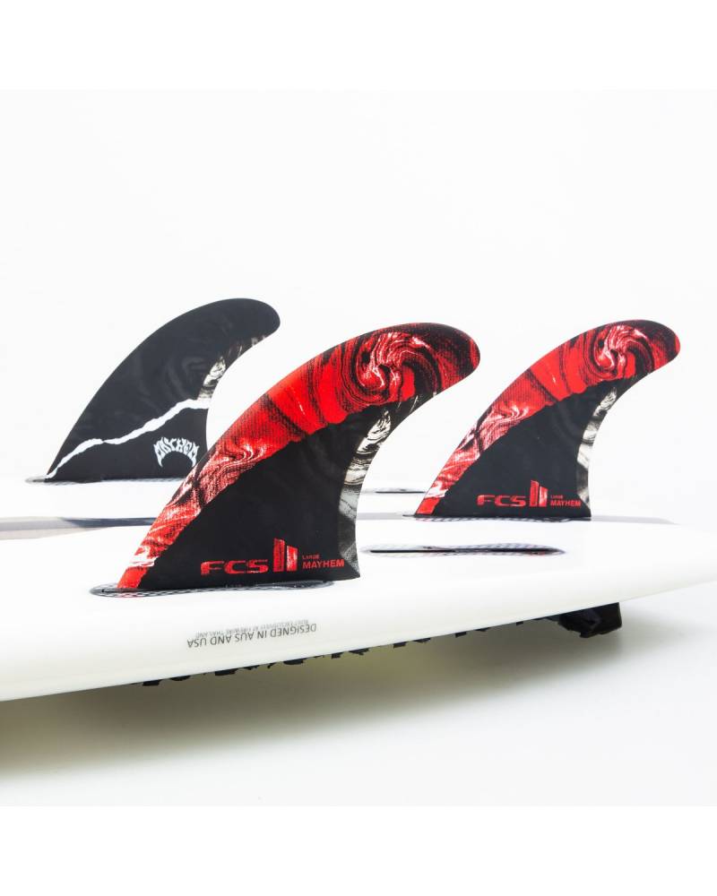 FCS MB PC Carbon Red Tri - L Surfboard Fin