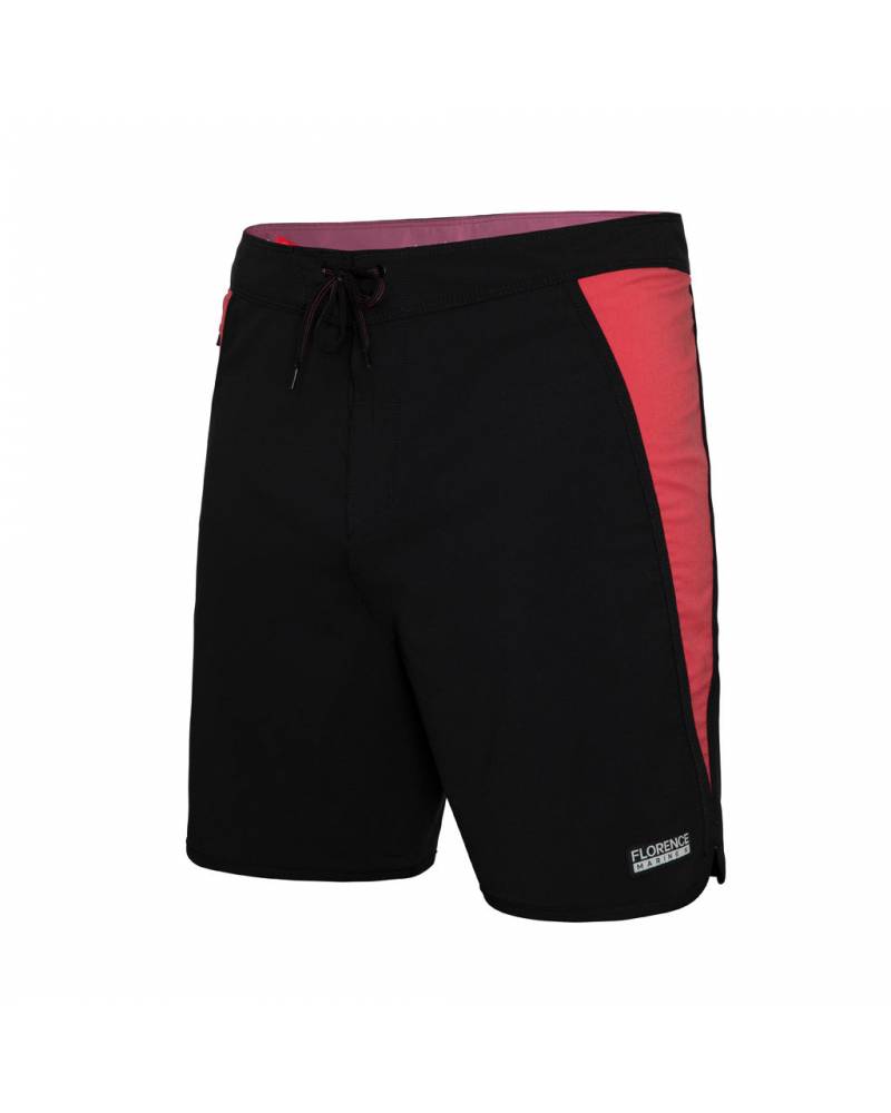Florence Marine X Block Boardshort - Black Red front