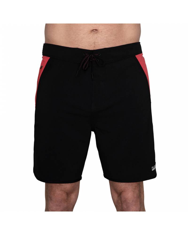 Florence Marine X Block Boardshort - Black Red on model front