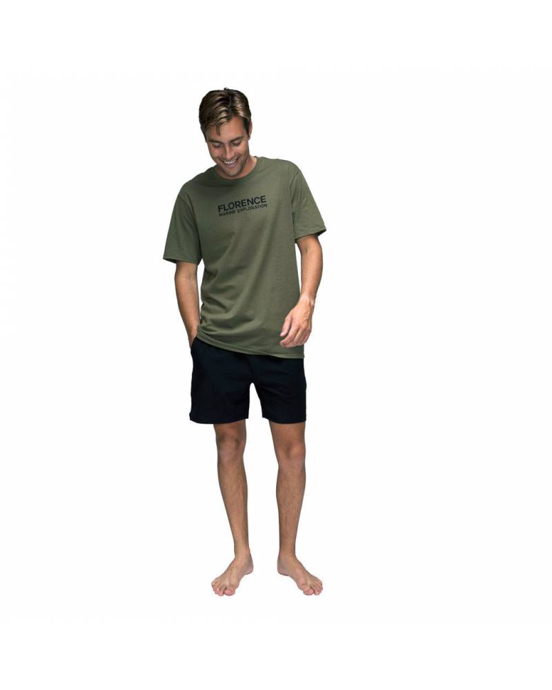 Florence Marine X Marine Exploration T-Shirt - Burnt Olive on model front