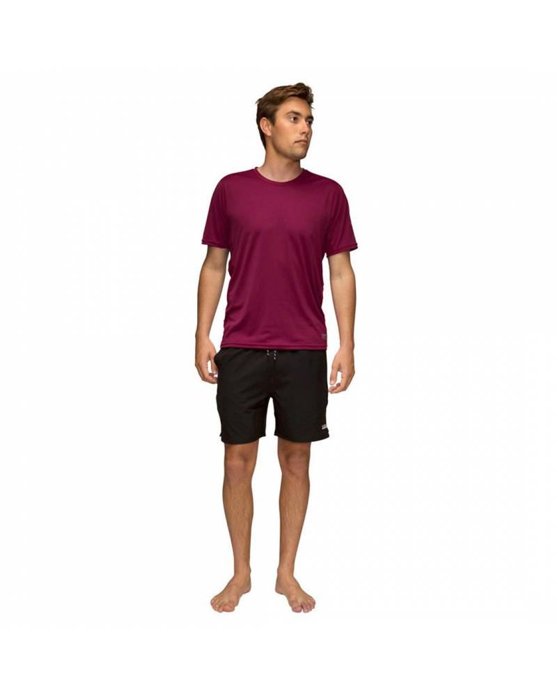 Florence Marine X Short Sleeve UPF Shirt - Maroon on model front
