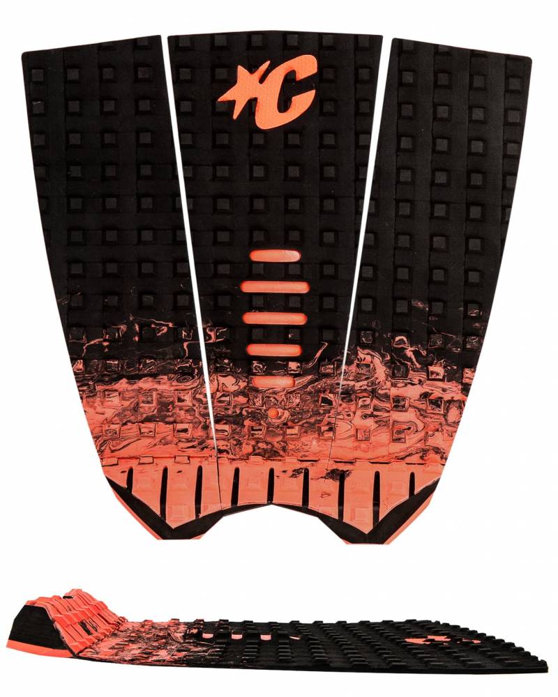 Mick Fanning Tail Pad - Black Fade Fluro Red