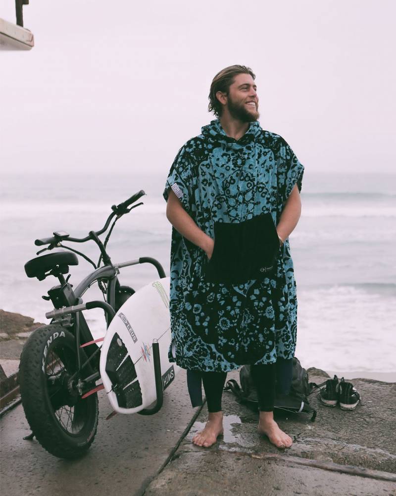 Buy the LEUS Towels Conner Coffin Eco Poncho Blue Online Now