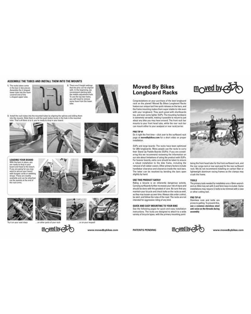 Moved by Bikes (MBB) Longboard Bike Rack Instructions page 1