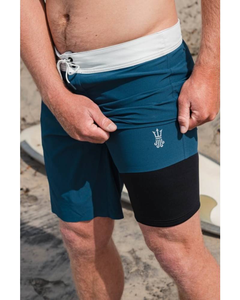 Buy the Driftline Wetsuit Lined Boardshorts Blue Online Now