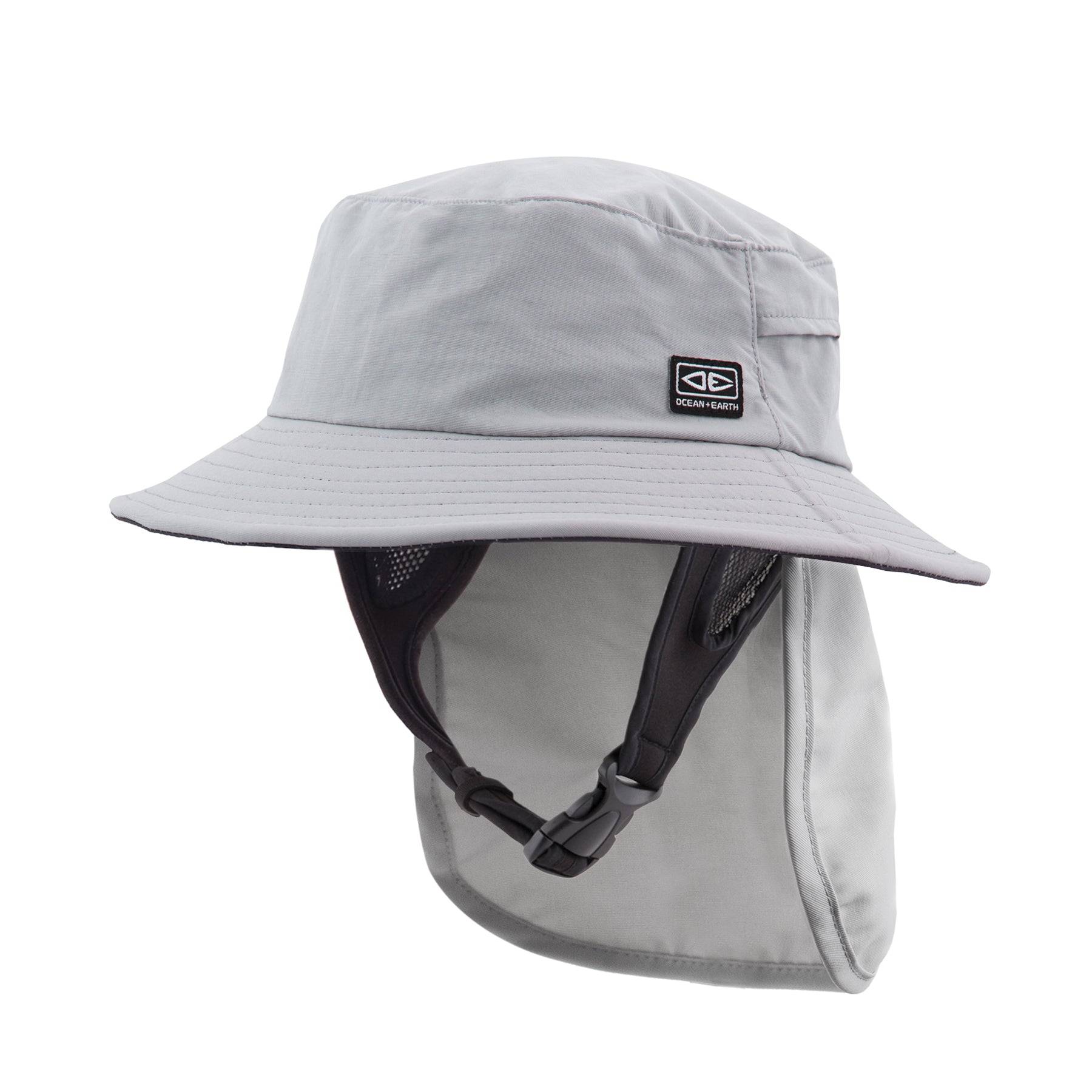 Buy the Ocean and Earth Indo Stiff Peak Surf Hat Grey Online Now