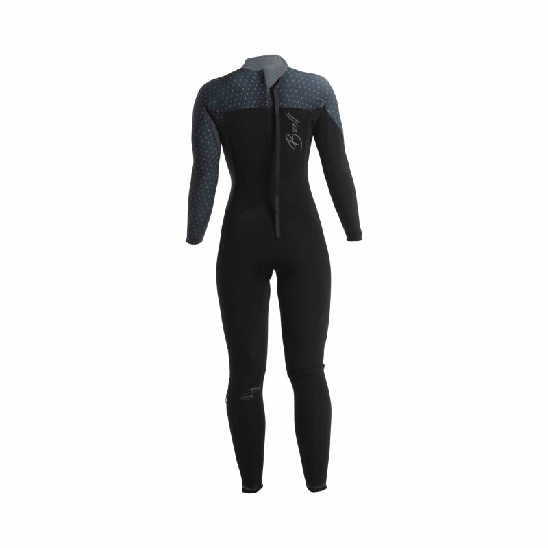 Buell RBZ Stealth Mode 3/2 Fullsuit Womens Black with Graphite Dots - rear