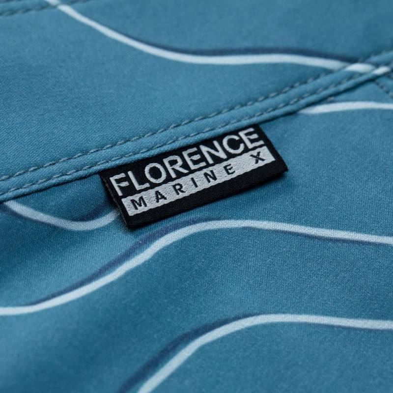 Florence Marine X Isobar Boardshort - Steel Blue brand tag