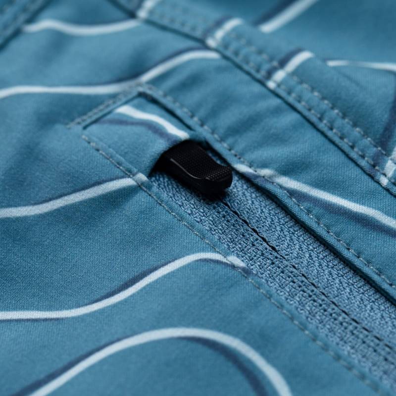 Florence Marine X Isobar Boardshort - Steel Blue side zip pocket