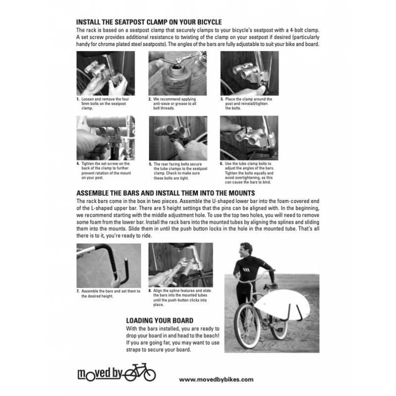 Moved by Bikes mbb shortboard surfboard bike rack instructions page 2