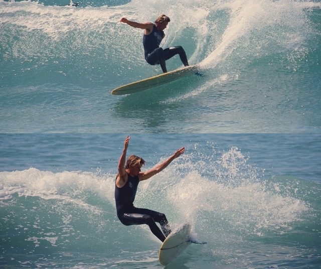 Corey Colapinto stylish surfing on a mid length board