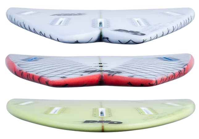 DHD surfboards tail shape comparison joyride, twin fin, pocket knife